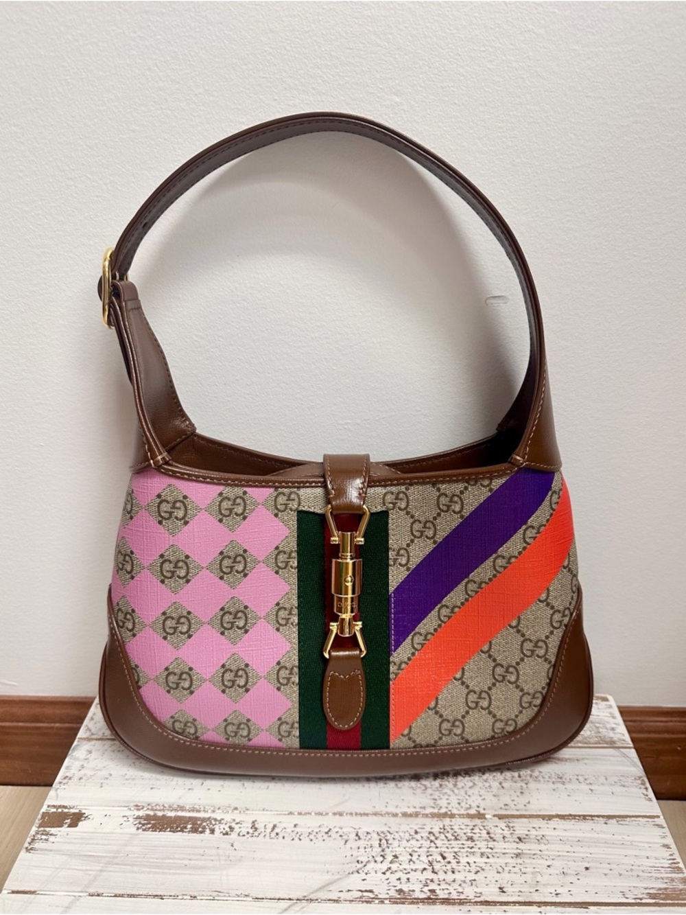 Gucci Jackie 1961 Hobo Bag with Sherry Line Accent